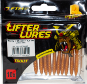 FTM Lifter Lures Wurmy Cheese Flavour 6.5CM Coffee Milk